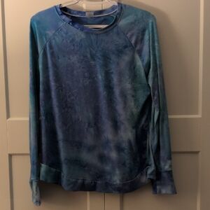 Blue Tie-Dye Long Sleeve Moisturizer Wicking Shirt